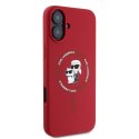 Karl Lagerfeld KLHMP16SSCMKCRHR iPhone 16 6.1" czerwony/red hardcase Silicone Karl&Choupette Ring MagSafe