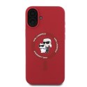 Karl Lagerfeld KLHMP16SSCMKCRHR iPhone 16 6.1" czerwony/red hardcase Silicone Karl&Choupette Ring MagSafe