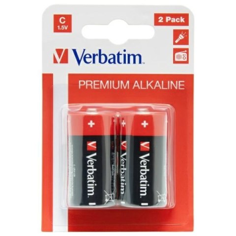 Verbatim Bateria alkaliczna C LR14 2szt czarny/black 49922