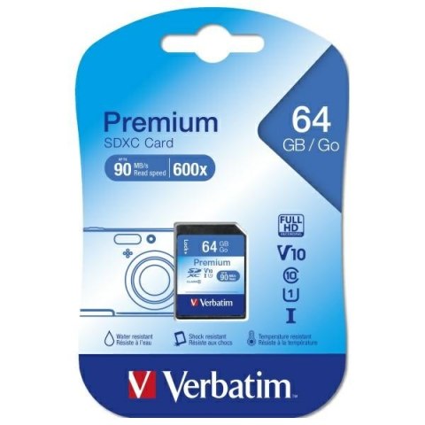Verbatim Karta Premium U1 SDXC 64GB V10 czarny/black 44024