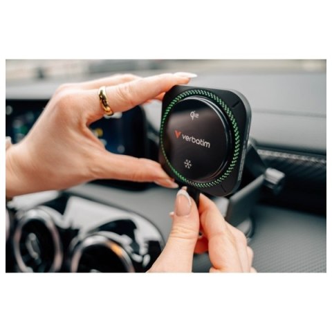 Uchwyt samochodowy z ładowarką bezprzewodową Verbatim n Drive Qi2 15W RGB CND-01 czarny/black 31860