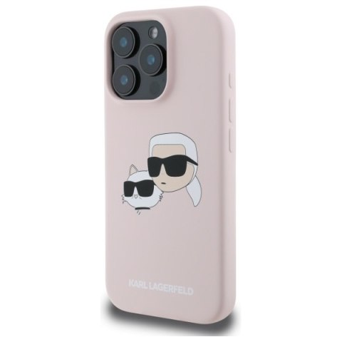 Karl Lagerfeld KLHMP16XSKCHPPLP iPhone16 Pro Max 6.9" różowy/pink hardcase Silicone Double Heads Print MagSafe