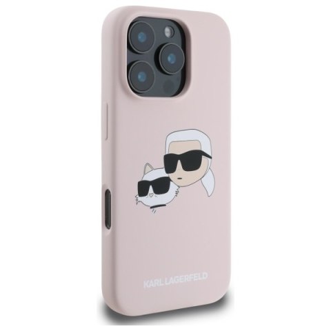 Karl Lagerfeld KLHMP16XSKCHPPLP iPhone16 Pro Max 6.9" różowy/pink hardcase Silicone Double Heads Print MagSafe