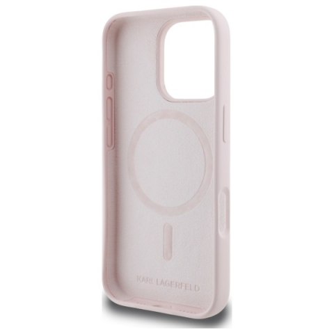 Karl Lagerfeld KLHMP16LSKCHPPLP iPhone16 Pro 6.3" różowy/pink hardcase Silicone Double Heads Print MagSafe