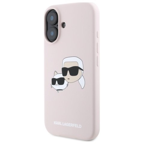 Karl Lagerfeld KLHMP16SSKCHPPLP iPhone16 6.1" różowy/pink hardcase Silicone Double Heads Print MagSafe