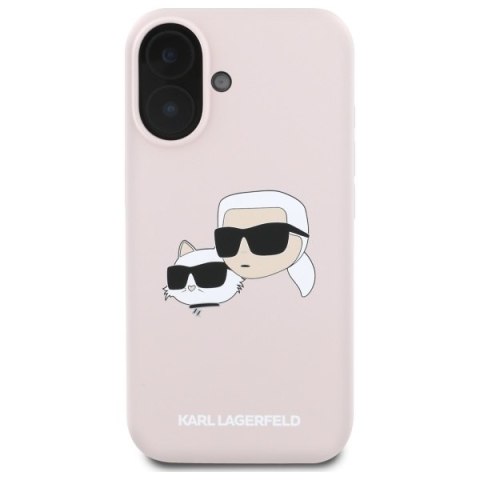 Karl Lagerfeld KLHMP16SSKCHPPLP iPhone16 6.1" różowy/pink hardcase Silicone Double Heads Print MagSafe
