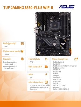 Płyta główna TUF GAMING B550-PLUS WI FI II AM4 4DDR4 HDMI/DP M.2 ATX