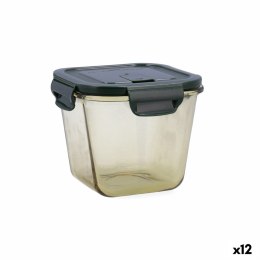 Hermetyczne pudełko na lunch Bidasoa Infinity Kwadratowy 900 ml Żółty Szkło (12 Sztuk)