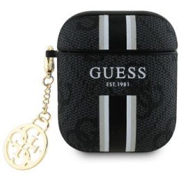 Guess GUA2P4RPSK AirPods 1/2 cover czarny/black 4G Printed Stripes Charm