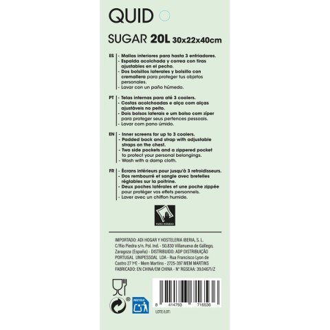 Torba termiczna Quid Sugar Szary 30 x 22 x 40 cm Plecak Termiczna 20 L