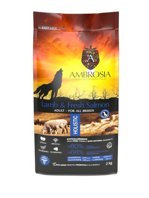 Ambrosia Jagnięcina i Łosoś 2 kg