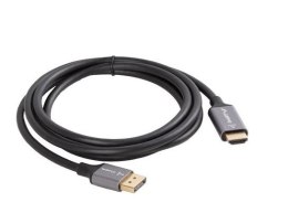 Kabel Displayport(M)-HDMI(M)1.8M 4K czarno-srebrny