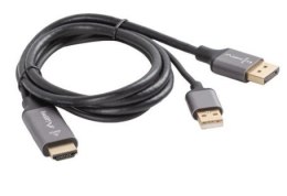 Kabel HDMI(M)-Displayport(M) 1M 4K czarny