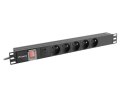 Listwa zasilająca rack PDU 19 cali 1U 16A 5x230V 2m czarna C14