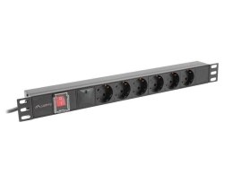 Listwa zasilająca rack PDU 19 cali 1U 16A 5xschuko 2m czarna