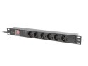 Listwa zasilająca rack PDU 19 cali 1U 16A 6x230V schuko 2m czarna