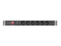 Listwa zasilająca rack PDU 19 cali 1U 16A 6x230V schuko 2m czarna