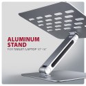 STND-LQ Podstawa do laptopów aluminiowa 10-17.3 cali, regulowane kąty nachylenia, Szara