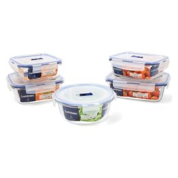 Set Pojemników na Lunch Luminarc Pure Box Active (5 pcs) Dwuowy Szkło 43 x 32 x 18 cm (5 Sztuk)