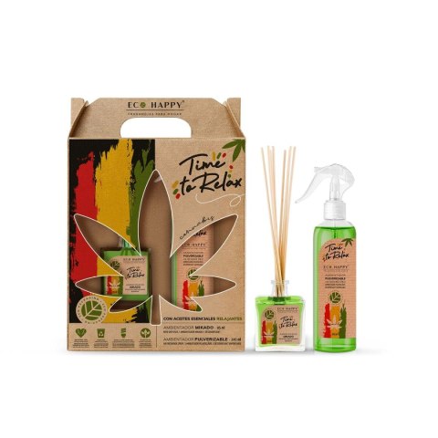 Set Eco Happy Time To Relax Odświeżacz pachnące patyczki Odświeżacz Powietrza w Sprayu Set (2 pcs)