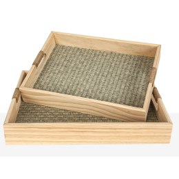 Zestaw tacek Romimex Naturalny Drewno 40 x 5 x 30 cm 35 x 25 x 5 cm 2 Części