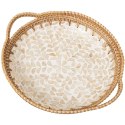 Taca Alexandra House Living Wielokolorowy Rattan Masa perłowa Okrągła 40 x 5 x 33 cm