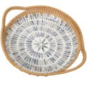 Taca Alexandra House Living Wielokolorowy Rattan Masa perłowa Okrągła 40 x 5 x 33 cm