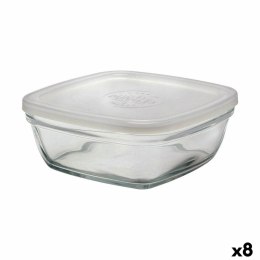 Kwadratowe pudełko na lunch z pokrywką Duralex FreshBox 1,15 L 17 x 17 x 7 cm (8 Sztuk)