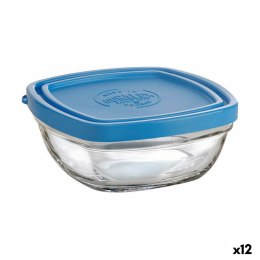 Kwadratowe pudełko na lunch z pokrywką Duralex FreshBox Niebieski 300 ml 11 x 11 x 5 cm (12 Sztuk)