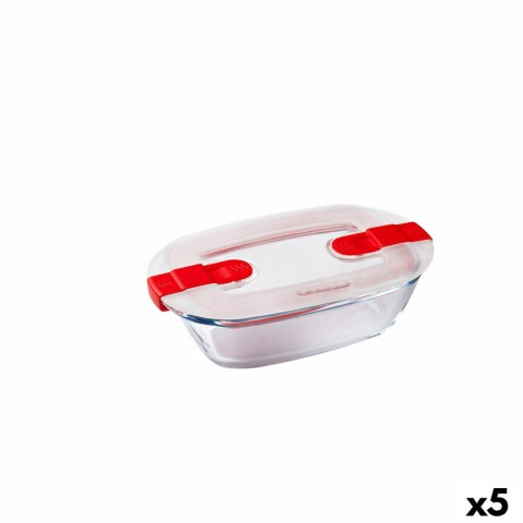 Hermetyczne pudełko na lunch Pyrex Cook & Heat Prostokątny 400 ml 17 x 10 x 5 cm Przezroczysty Szkło (5 Sztuk)