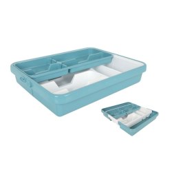 Organizer na Sztućce Tontarelli Mixy Turkusowy 31,7 x 41,8 x 7,7 cm Rozsuwany (12 Sztuk)