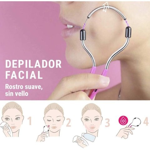 Facial Hair Remover Beter Depilador Facial Stal nierdzewna Fuksja