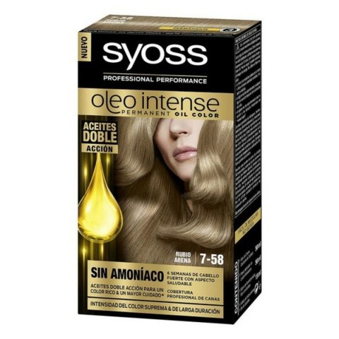 Trwała Koloryzacja Syoss Olio Intense Bez amoniaku Nº 7,58 Blond Piasek