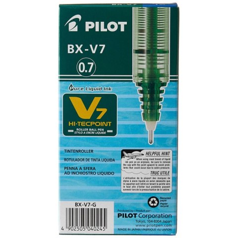 Długopis z płynnym atramentem Pilot V-7 Hi-Tecpoint Kolor Zielony 0,5 mm (12 Sztuk)