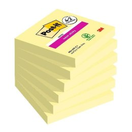 Karteczki przyklejane Post-it Super Sticky 90 Kartki 76 x 76 mm Żółty 6 Części