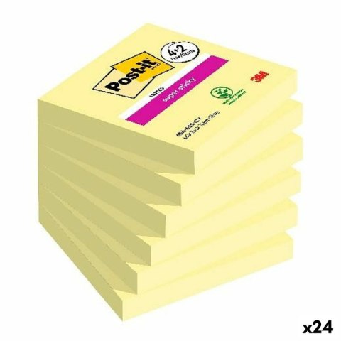 Karteczki przyklejane Post-it Super Sticky Żółty 76 x 76 mm 6 Części (24 Sztuk)