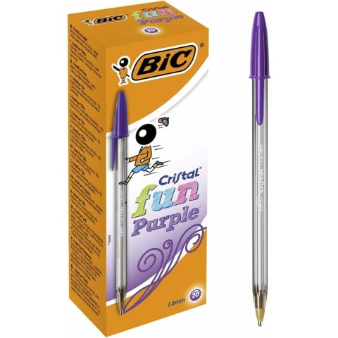 Zestaw długopisów Bic Cristal Fun Purpura 1,6 mm (18 Sztuk)