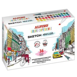 Zestaw markerów Alpino Sketch - Color Experience Wielokolorowy Podwójny punkt 36 Części