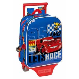 Torba szkolna z kółkami Cars Race ready Niebieski 22 x 27 x 10 cm