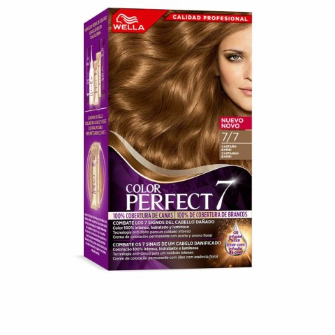 Trwała Koloryzacja Wella Color Perfect 7 Nº 7/7 Włosy Siwe Kasztan 60 ml