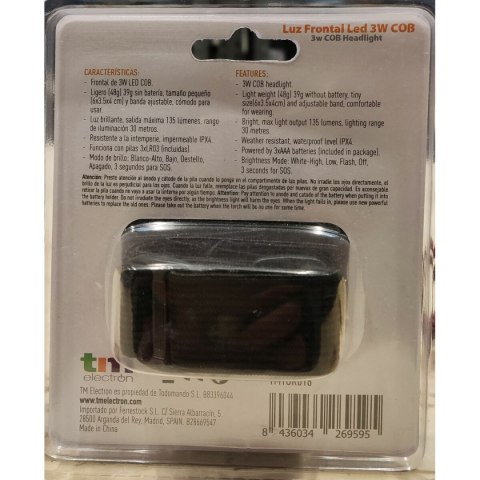 Latarka nagłowna LED TM Electron Kolor Zielony 3W