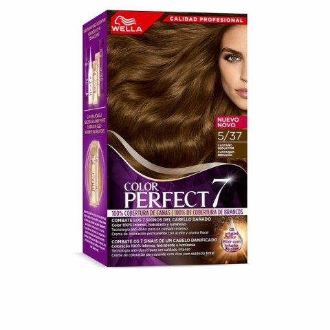 Trwała Koloryzacja Wella Color Perfect 7 Nº 5/37 Włosy Siwe Kasztan 60 ml