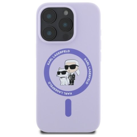 Karl Lagerfeld KLHMP16LSCMKCRHU iPhone 16 Pro 6.3" fioletowy/purple hardcase Silicone Karl&Choupette Ring MagSafe