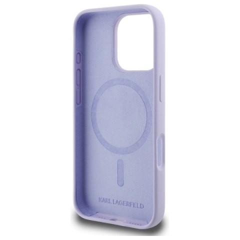 Karl Lagerfeld KLHMP16LSCMKCRHU iPhone 16 Pro 6.3" fioletowy/purple hardcase Silicone Karl&Choupette Ring MagSafe