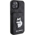 Karl Lagerfeld KLHCP15SSAKCNSCK iPhone 15 / 14 / 13 6.1" czarny/black hardcase Saffiano Cardslots and Stand Monogram Choupette