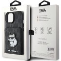 Karl Lagerfeld KLHCP15SSAKCNSCK iPhone 15 / 14 / 13 6.1" czarny/black hardcase Saffiano Cardslots and Stand Monogram Choupette