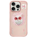 Etui Nimmy Glasses Cool Cat MagSafe do iPhone 16 Pro Max różowy