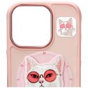 Etui Nimmy Glasses Cool Cat MagSafe do iPhone 16 Pro Max różowy