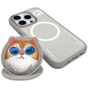 Etui Nimmy Glasses Cool Cat MagSafe do iPhone 16 Pro Max szary