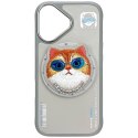 Etui Nimmy Glasses Cool Cat MagSafe do iPhone 16 szary
